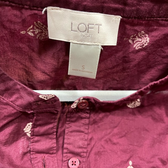 Loft/women’s blouse, maroon and beige, size S - Picture 4 of 6